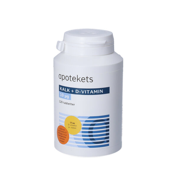 Apotekets Kalk og D-vitamin tabletter (400 mg/10 mikrog) 120 stk
